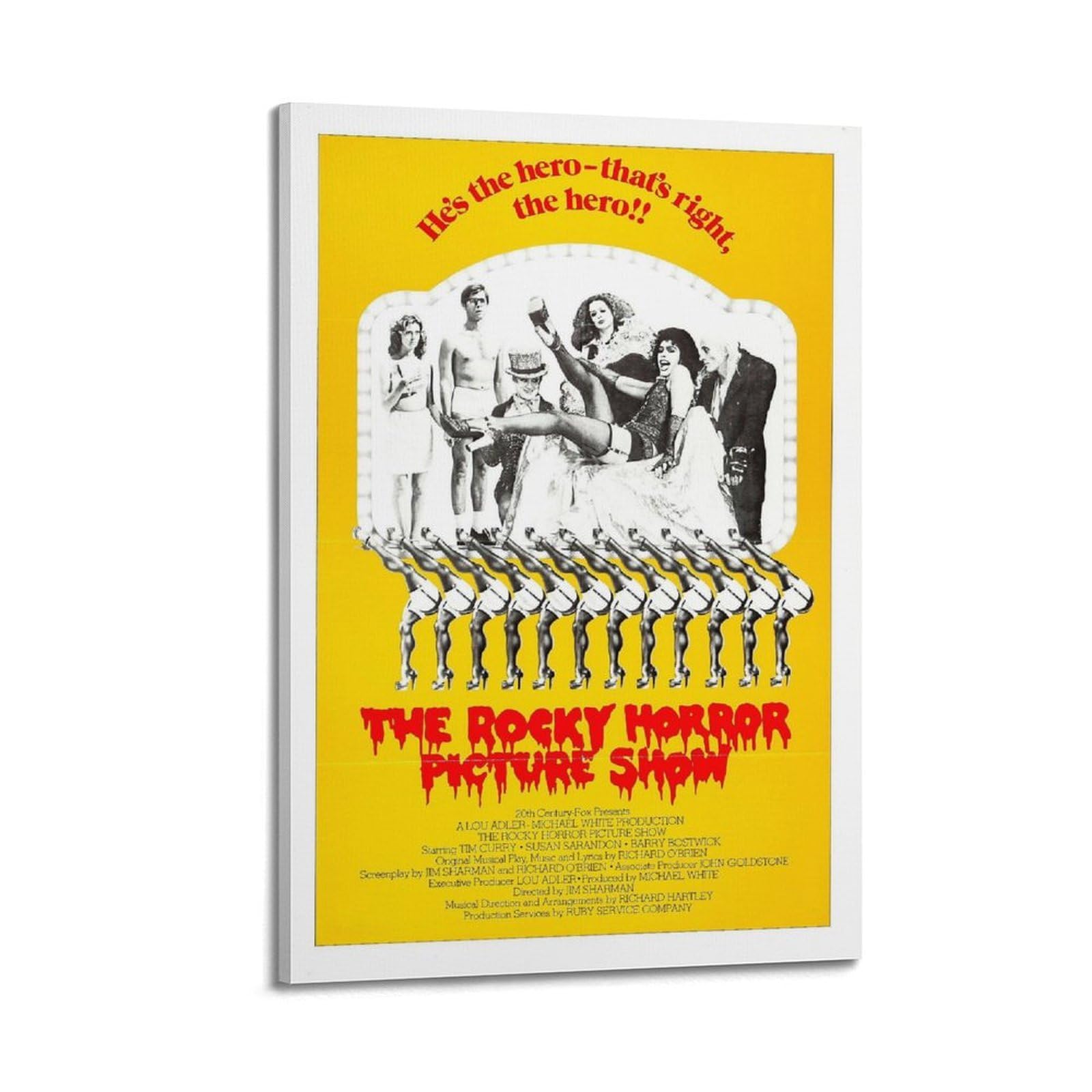 SUDANGDIANZI The Rocky Horror Picture Show 1975 Poster Vintage Horror Classic Movie Canvas Poster And Wall Art Modern Family Bedroom Gym Office Decor Gift 24x36inch(60x90cm) Frame-style