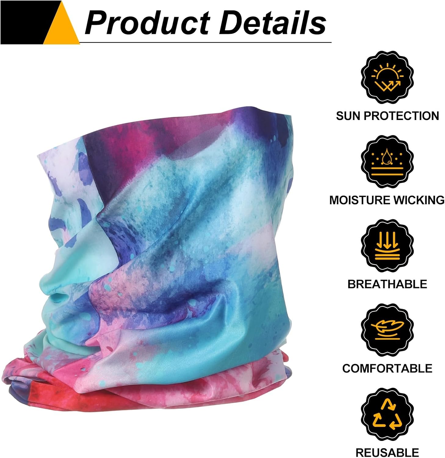 HARFINGTON Summer Cooling Neck Gaiter Sun Protection Face Mask Fishing Neck Gaiter Unisex Sunscreen Breathable Bandana for Fishing Outdoor Sports, Red/Blue/Green/Purple - Image 4