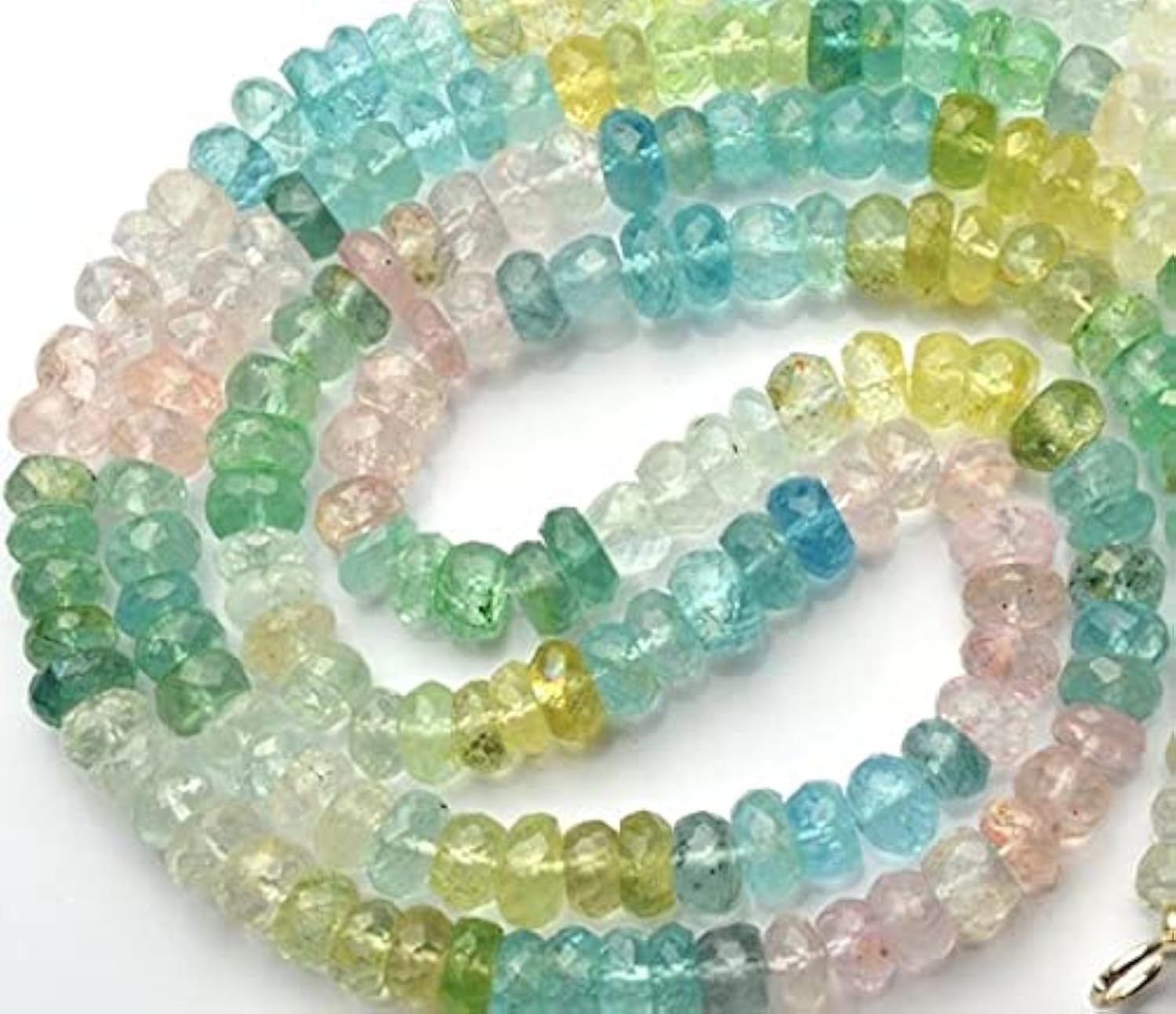 Aigue-marine perles naturelles multicolores rondelles facettées 17 pouces