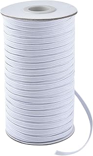 Coopay 100 Yards Length 1/4" Width Elastic Cord Elastic Bands Elastic Rope Heavy Stretch Elastic Spool Knit for Sewing (Wh...