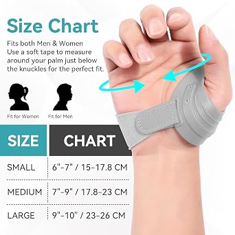 FORTEMOTUS CMC Thumb Brace, Thumb CMC Joint Support Stabilizer for Pain Relief, Tendonitis, Instability, Lightweight & Adjustable Thumb Support Brace for Men and Women (Ash, Right Hand, Medium)