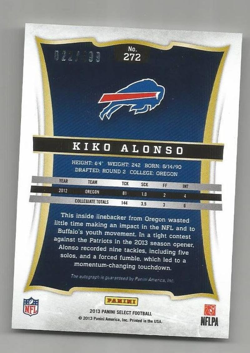 Football NFL 2013 Panini Select #272 Kiko Alonso NM++ RC Rookie Auto 22/499