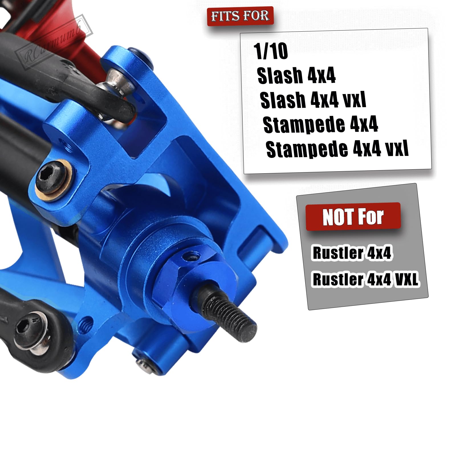 Rcarmumb RC Upgrades Part for 1/10 Slash Stampede 4x4 (VXL),Alloy Front Rear Suspension Arm,Driveshaft,Caster Block,Steering Blocks,Rear Stub Axle Carriers,Shock Tower Set,Hex Hub Adapters,Navy Blue