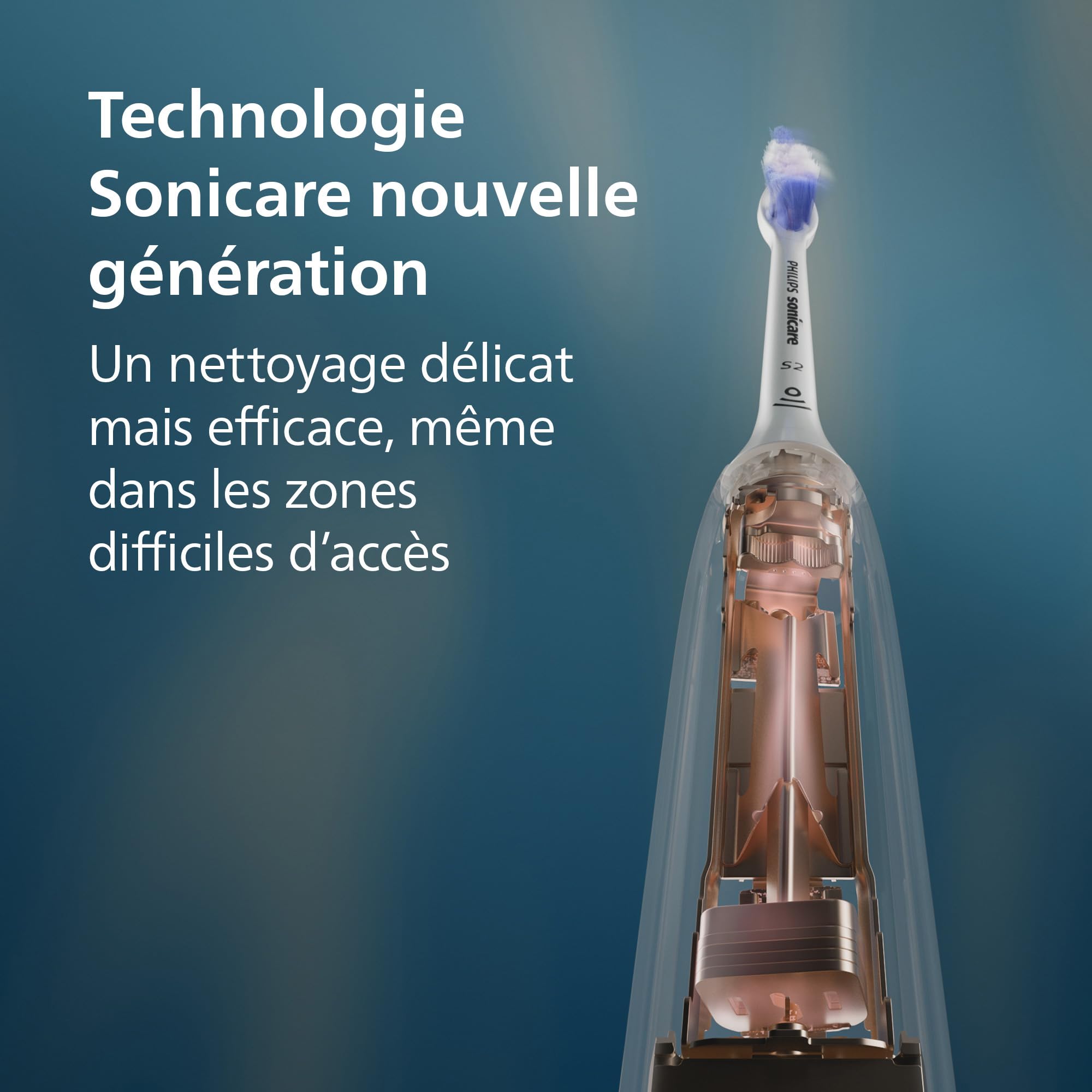 Image secondaire de Brosse à dents électrique Philips Sonicare 6100 - Nettoyage doux et efficace