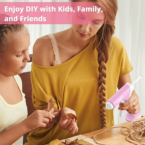 Miniatura 2 de Pistola de pegamento caliente inalámbrica de 4 V 20 W, precalentamiento rápido de 10 segundos, 30 mini barras de pegamento de 0.276 x 3.937 in,