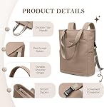 Sac à dos convertible Femmes porter sur le sac à dos d'ordinateur portable de fourre-tout pour College Work Nurse Travel