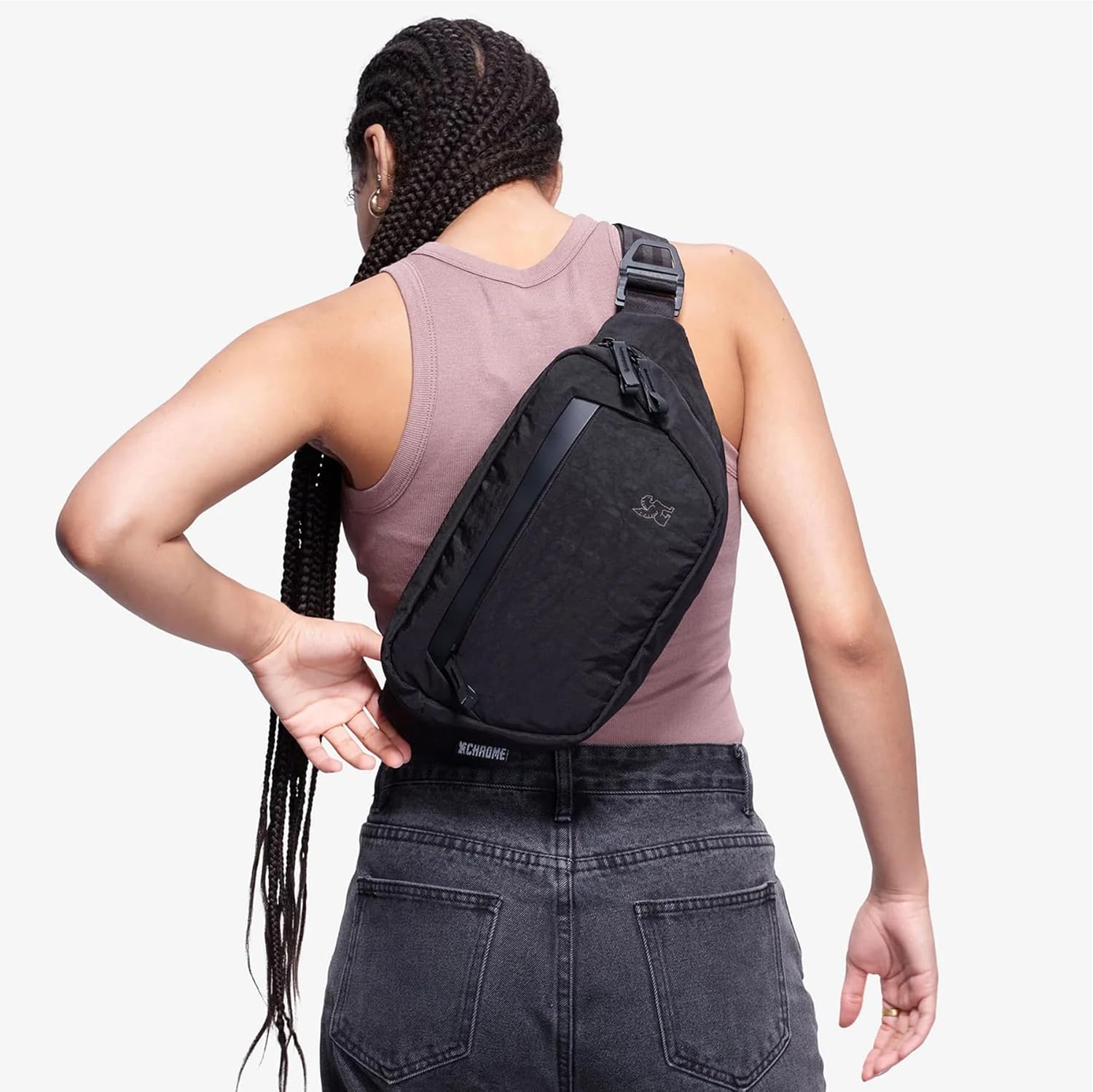 Chrome Industries Sabin Sling Bag for Men and Women – Large Main Compartment, Lightweight Recycled Materials and Metal Adjuster Buckle – 6L, Black - Image 5