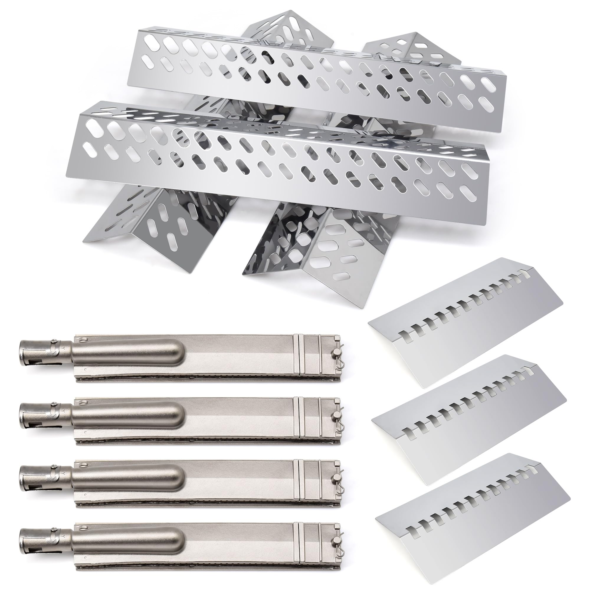 Grill Replacement Parts for Bull 26039 26038 47629 47628, Lion L75000 L60000, Cal Flame G Series, Burners, Flame Tamers and Grill Heat Shields for Bull, Lion, Cal Flame 4 Burner Gas Grills