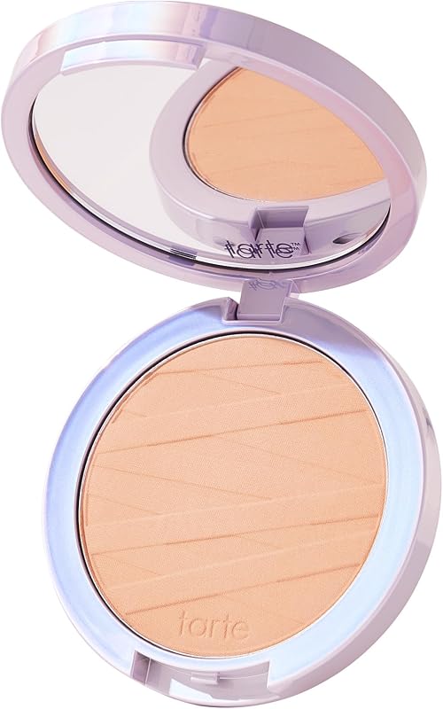 tarte face tape pressed powder – Medium-Coverage Waterproof Powder with Hyaluronic Acid, Snow Mushroom & Peptides to Smooth & Set Makeup, Lightweight, Vegan & Cruelty Free