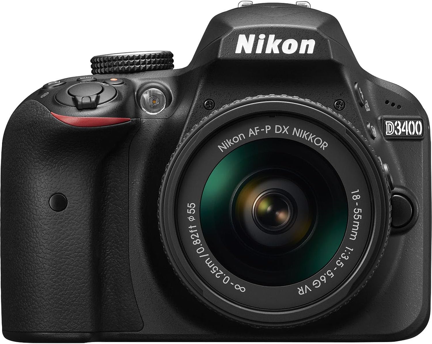 Nikon D3400 DSLR Camera with AF-P DX NIKKOR 18-55mm f/3.5-5.6G VR Lens + 64 GB Memory + Extra Battery + Camera Case + Tripod + More (20pc Bundle) (Renewed)
