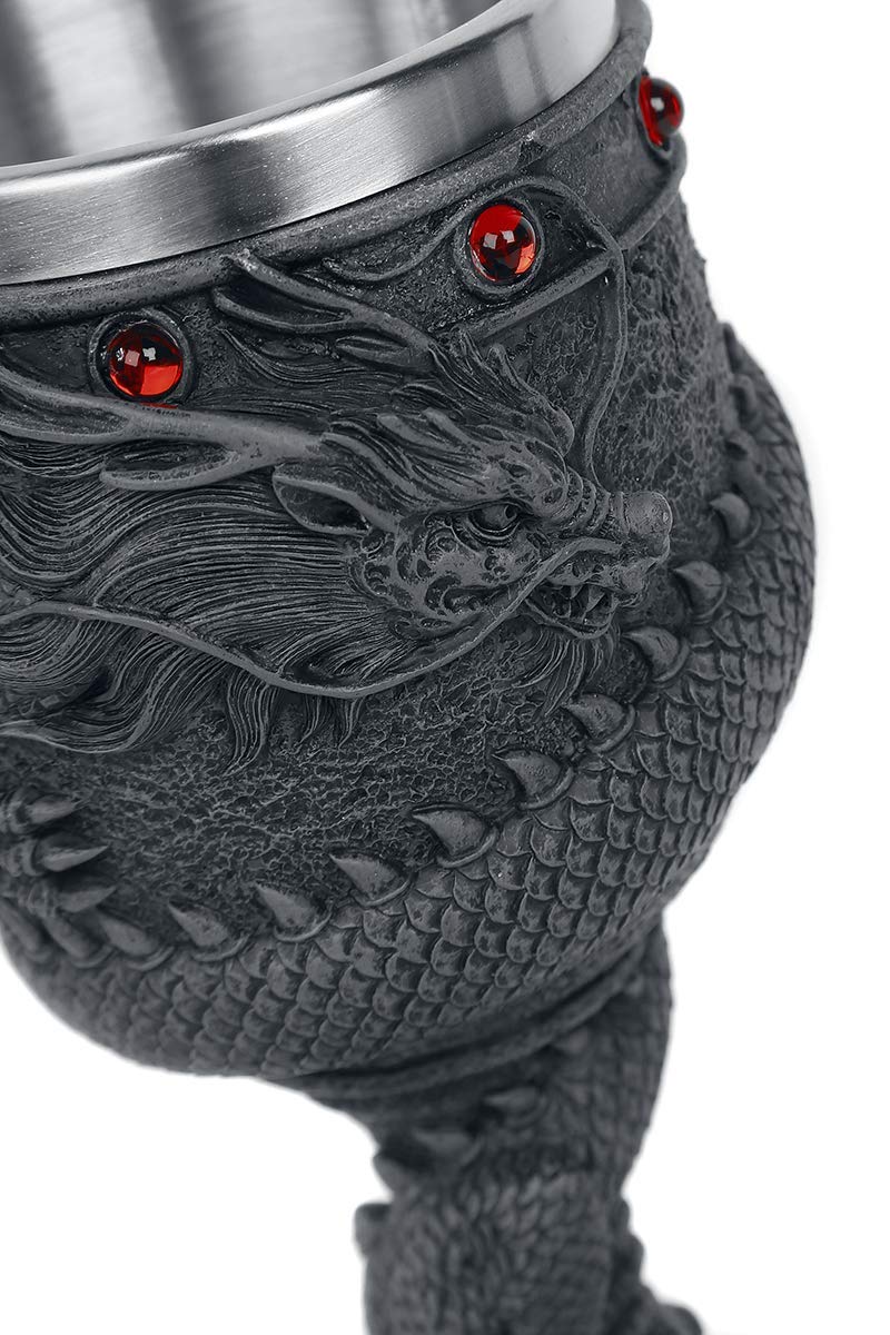 Nemesis Now Dragon Coil Goblet Non Specificato Calice nero poliresina