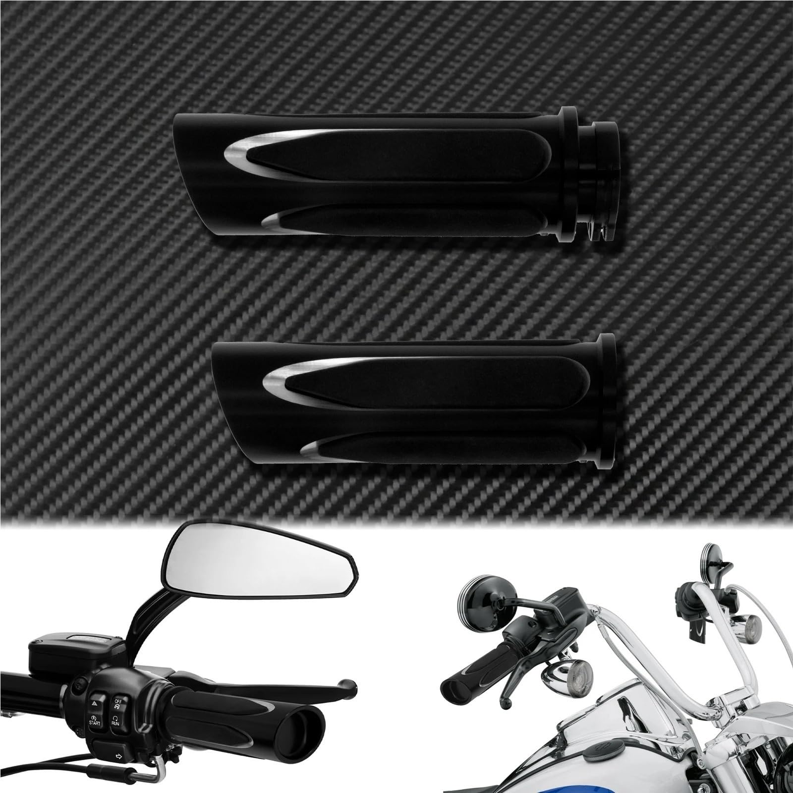 1" uchwyty motocyklowe 25 mm, czarno-chromowane, Pasuje do motocykli Harley Sportster XL Touring FLHR FLHT Dyna Softail V-Rod