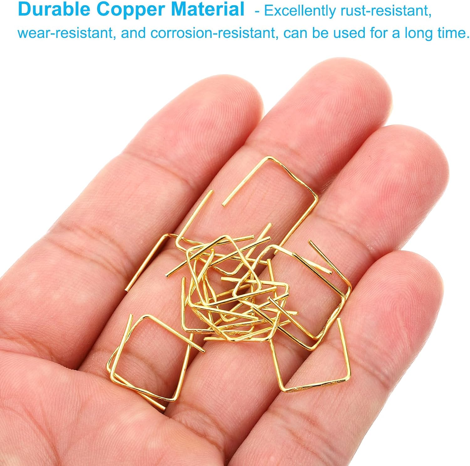PATIKIL 13x12mm Copper Chandelier Connector Pins, 100Pcs Chandelier Crystal Clips for Fastening Crystals Parts, Chandelier Replacements, Gold image 3