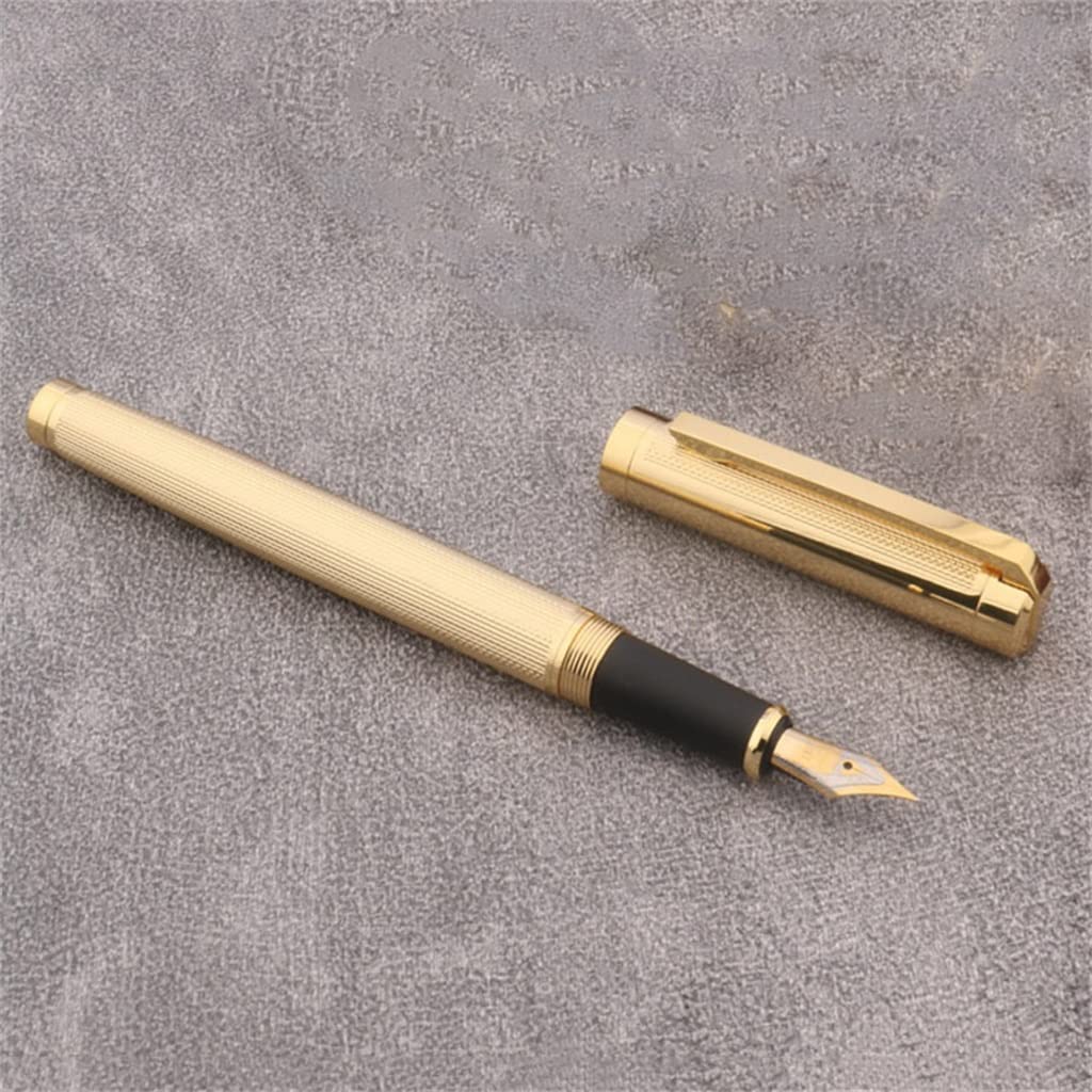 Penna stilografica classica a righe scultura cancelleria forniture per ufficio penne a inchiostro dorato
