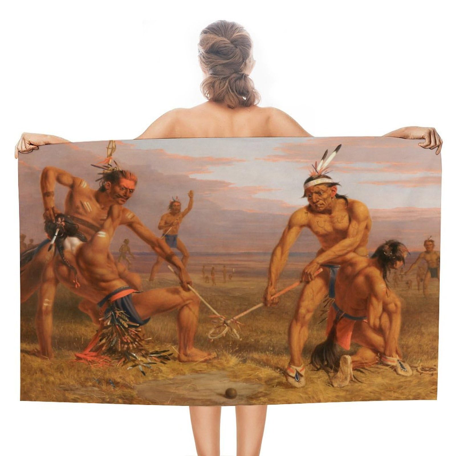 Serviette de plage Indians Playing Ball pour le yoga et le sport