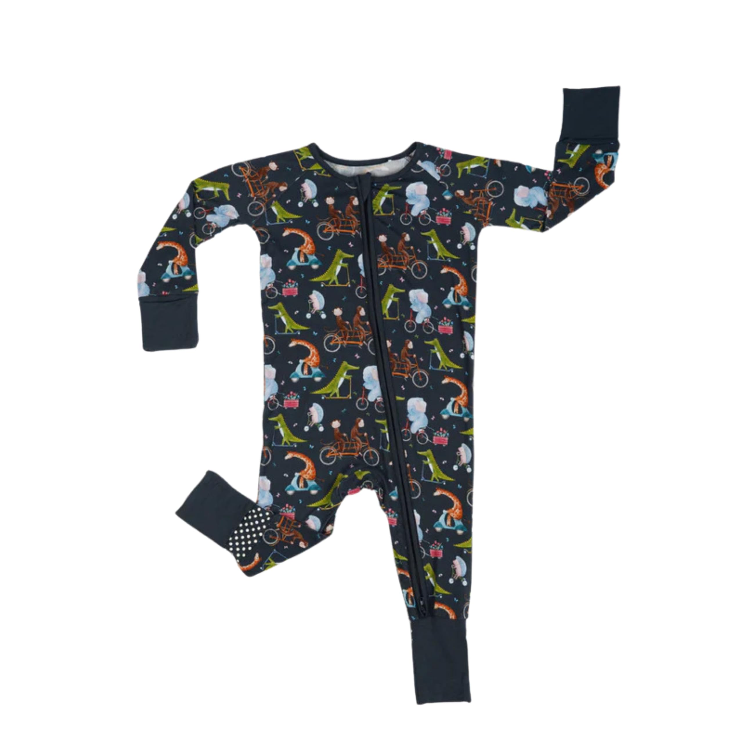 THE PLUSH CLUB Baby Romper Long Sleeves for 3-24 Month Boys & Girls | 95% Bamboo Viscose Hypoallergenic & Breathable Baby Rompers Two-Way Zipper Onesie | Easy Diaper Changes, Roll-Up Mittens & Footies