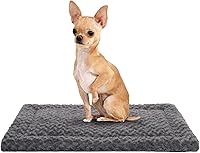 Vista 1 de Washable Dog Bed Mat Crate Pad Soft Fluffy Pet Kennel Beds Dog Sleeping Mattress for Large Jumbo Medium Small Dogs, 23 x 17 Inch, Gray