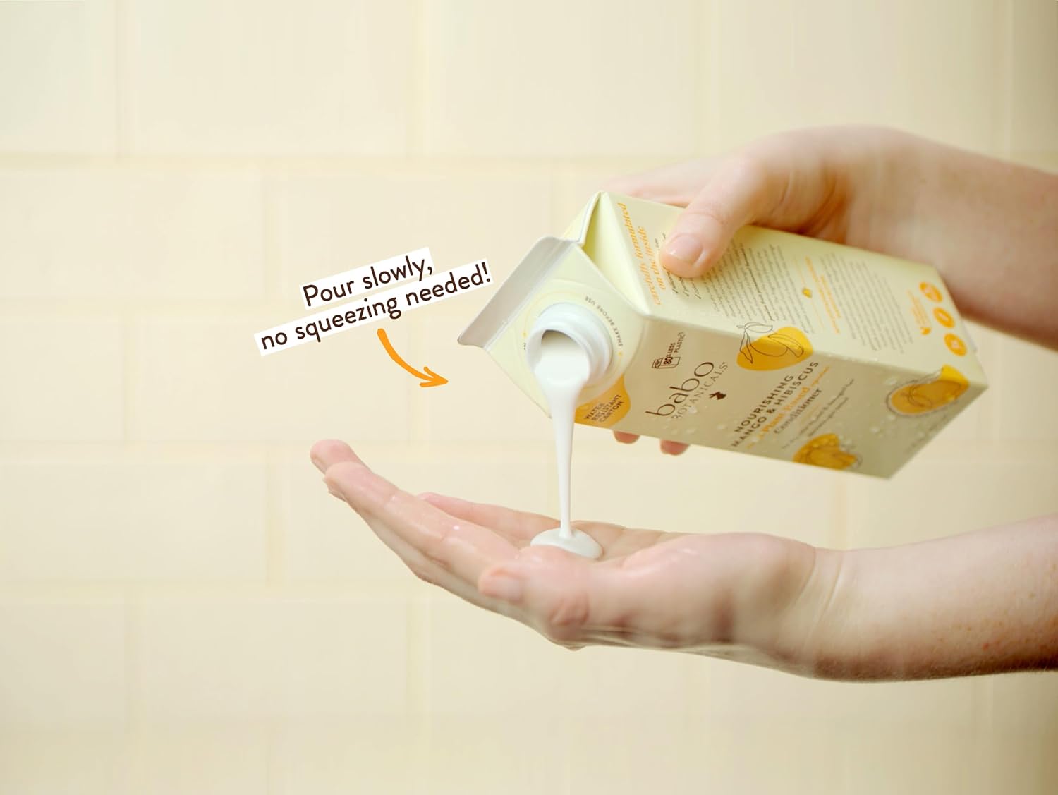 Babo Botanicals Nourishing Mango & Hibiscus Conditioner - For Dry, Damaged, Color-Treated Hair – Moisturize & Soften – Water-Resistant Carton 80% Less Plastic – Vegan – Silicone Free - Image 6