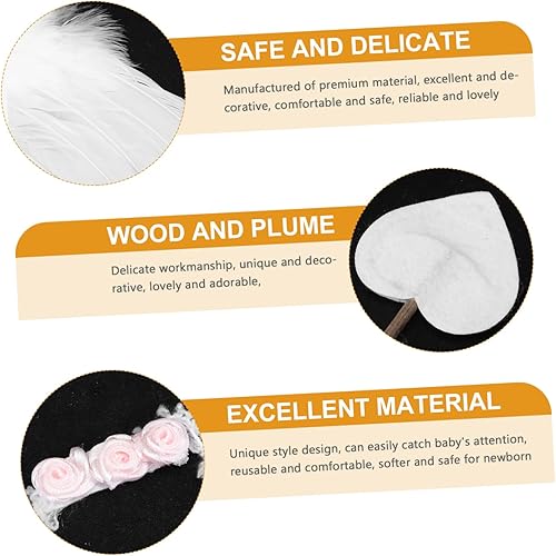 Miniatura 5 de ifundom 1 Set Cupid Wings Angel Wings and Headband Cupid Costume Women Angel Costumes for Girls Angel Wing Headband for Baby Disfraz De Para Boy LED