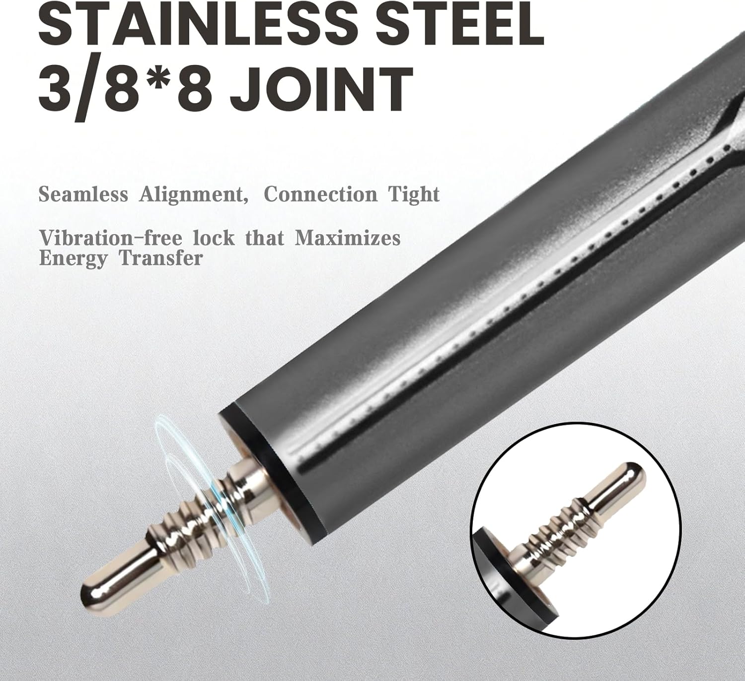 Carbon Fiber Jump Break Cue, Pro Taper Design, 12.9mm Cue Tip, Professional 3 Piece Break Cue, Uni-loc Joint Pin, Wrapless Grip, Low Deflection Break Cue Pool Sticks for Adults