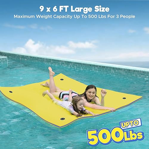 Miniatura 3 de Lily Pad Floating Mat, 7'8'9'13'15.5' Floating Mat, 3-Layer Tear-Resistant XPE Foam Floating Water Mat for Water Recreation, Lake, Pool, River,
