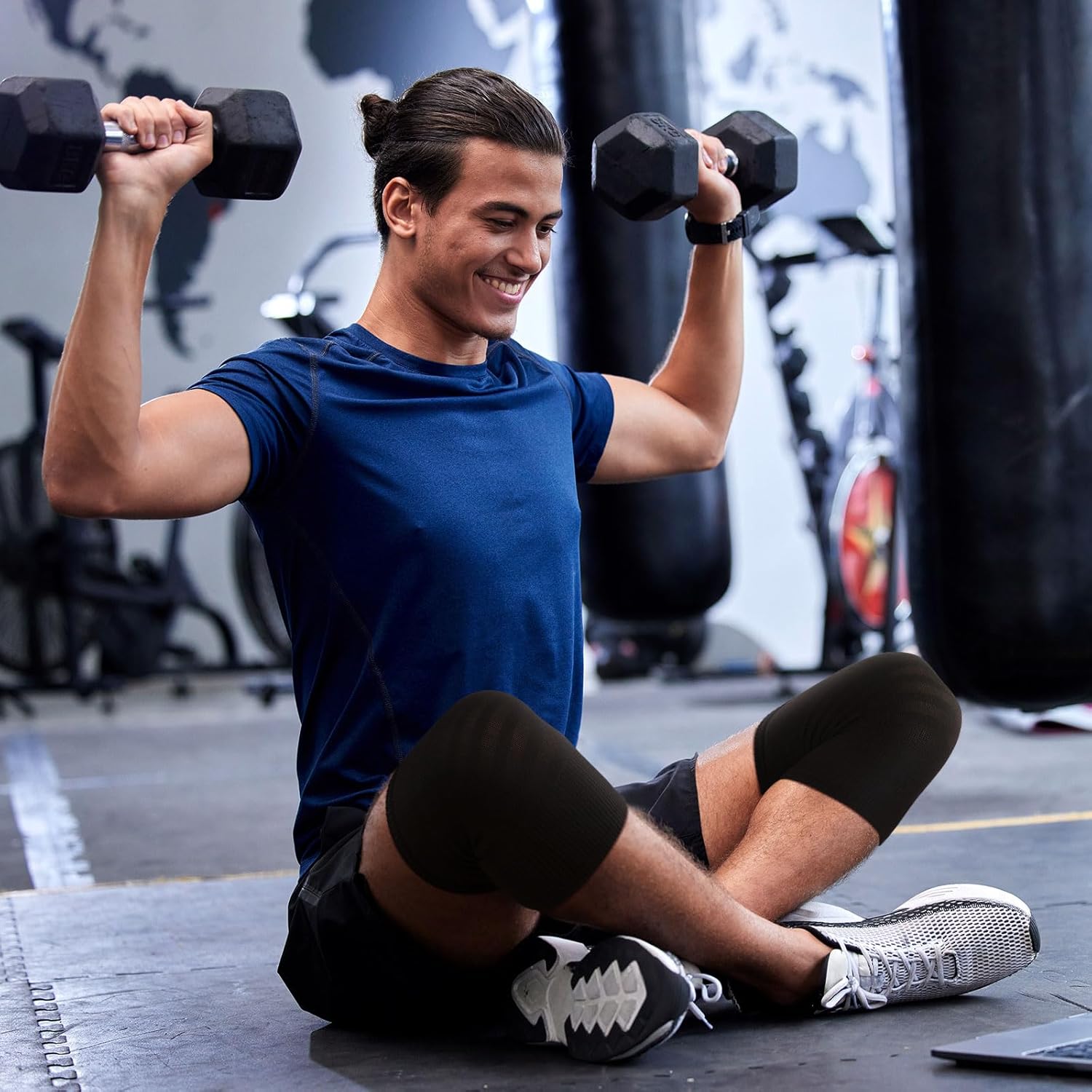 Geyoga 6 Pairs Knee Warmers for Women Men Breathable Leg Warmers Knee Brace Pad Leg Compression Sleeve for Sports Winter - Image 6