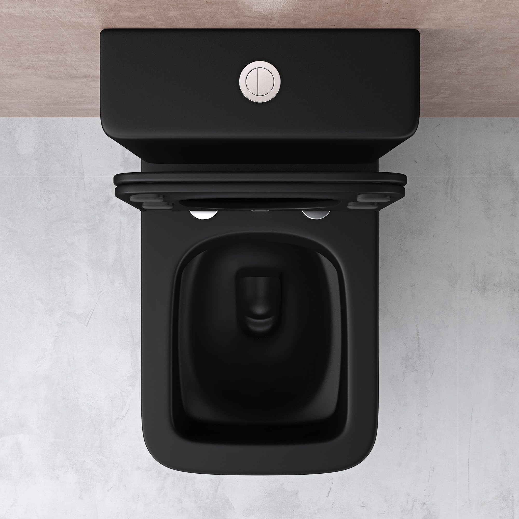 doporro Stand-WC Toilette Schwarz Matt mit Softclose 37,5 x 67,5 x 82 cm | Spülrandloses Stand-WC mit Spülkasten, Soft-Close & Tiefspüler – Komplettset & pflegeleicht für moderne Bäder Stand112T