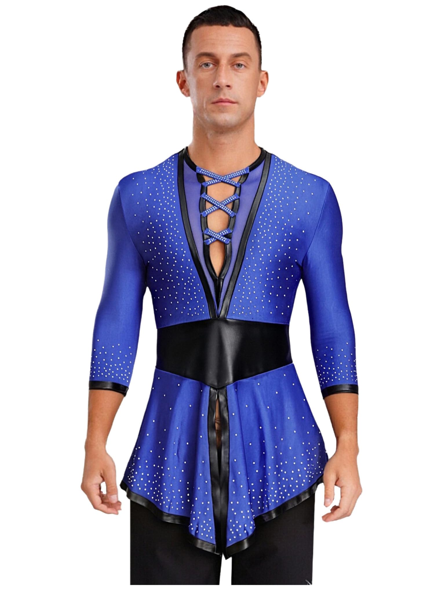 Adultos Hombres Traje De Baile Latino para Hombres Camisa De Baile De Salón Latino Traje De Competición De Actuación