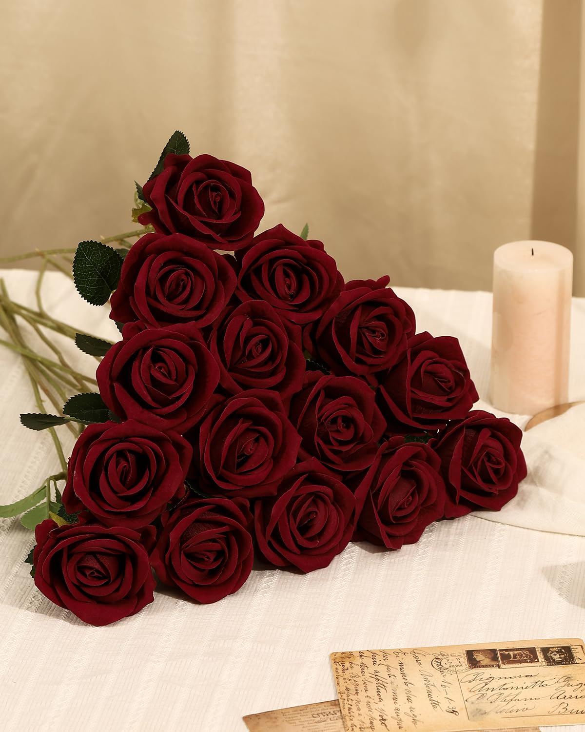 Fake Dark Red Roses Snapklik.com : Coferset 50pcs Dark Red Artificial Roses Flowers In Bulk ...