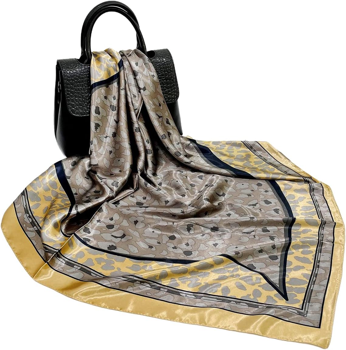 Satin Scarf for Women UK Large 90 × 90cm Square Silky Like Neck Head Scarves Set