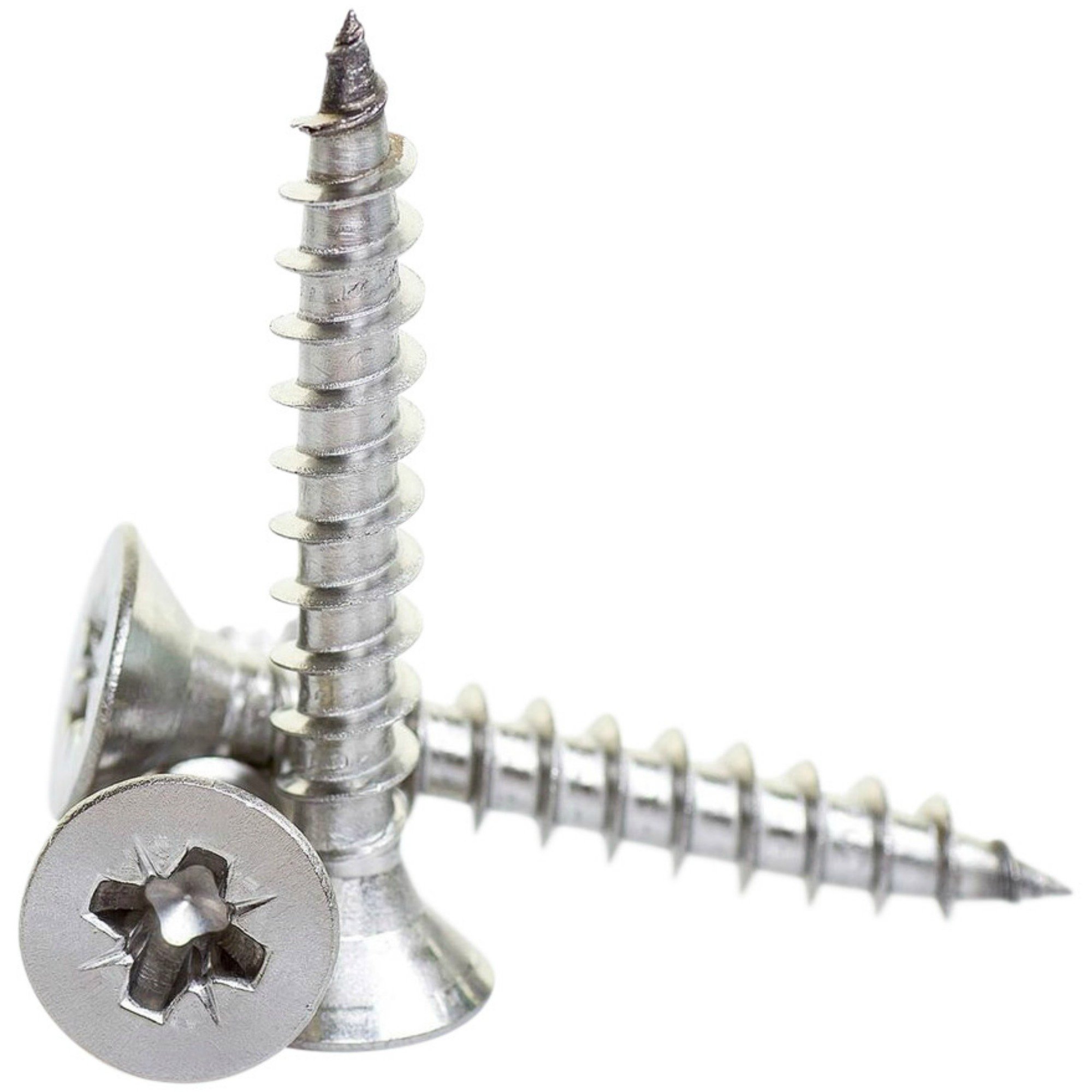 A2 Stainless Steel Pozi Countersunk Chipboard Screws Fully Threaded Wood Screw 6 x 30-30 Pack