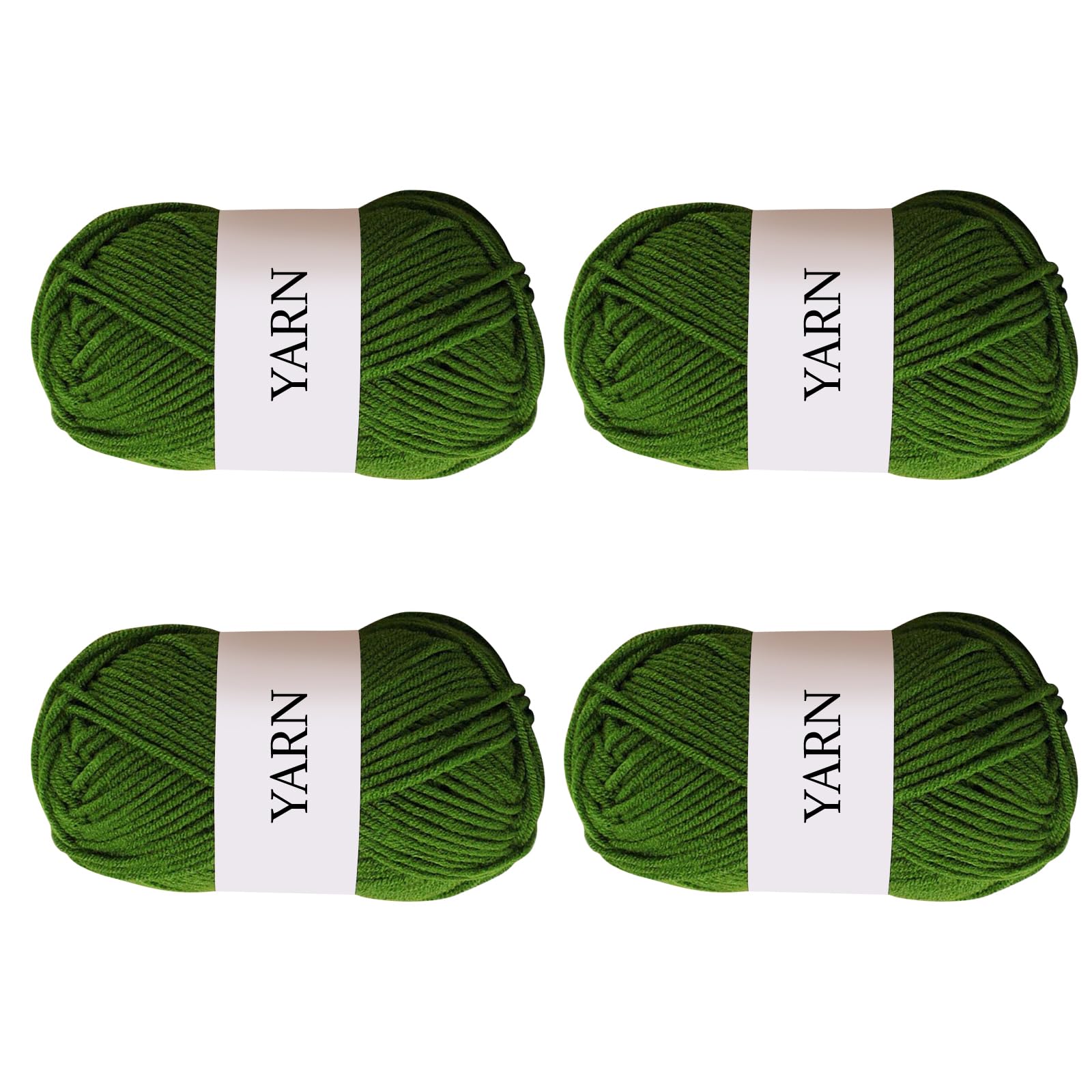 Aartner 4Pack Select Milk Cotton Yarn Craft Yarn Skeins, Crochet and Knitting Projects, Soft and Skin-Friendly for Small Yarn Projects Handcrafts 25g (Green)