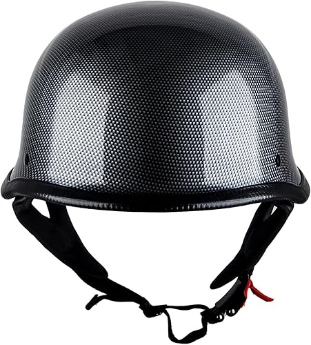 Miniatura 2 de 1Storm Casco de media cara para motocicleta, estilo alemán abierto, aprobado por DOT HKY602 Fiber Black