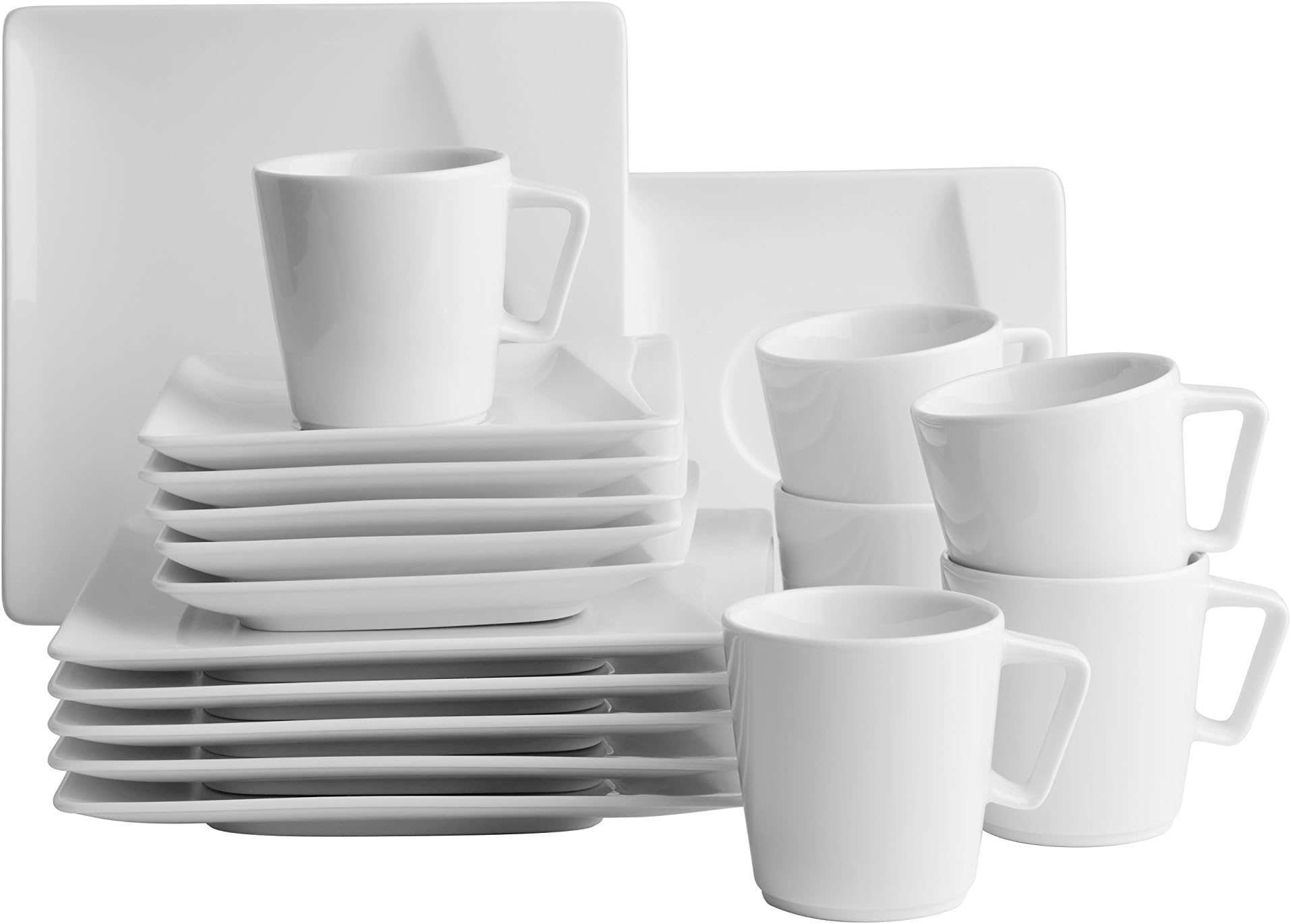 18-Piece Coffee Set Quadro Pi including 6-Coffee Cups/Saucers and Dessert Plates