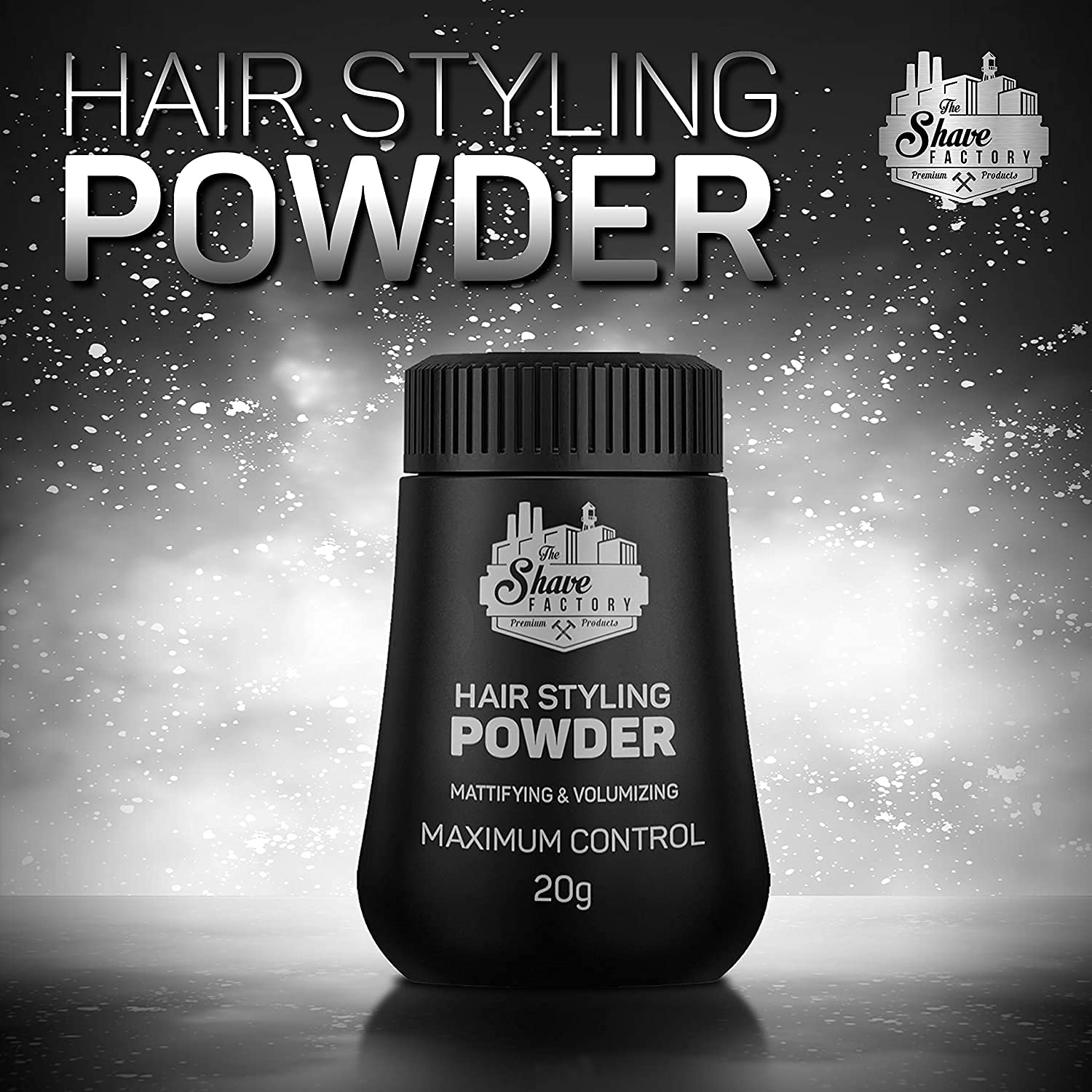 The Shave Factory Puder do stylizacji włosów – matowy i obszerny dla niezrównanej tekstury, objętości i matowego wykończenia – idealny do każdego wyglądu i rodzaju włosów, 20 g (2 sztuki, klasyczny)