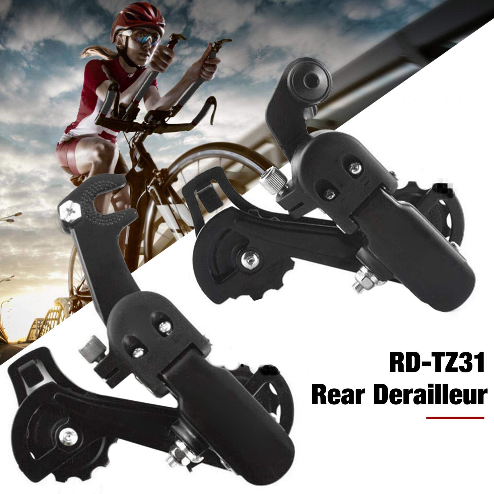 Dérailleur Arrière RainFlowwer 6/7 Vitesses – Montage Par Support, Acier Durable, Pour VTT, Route, Ville Et Pliant