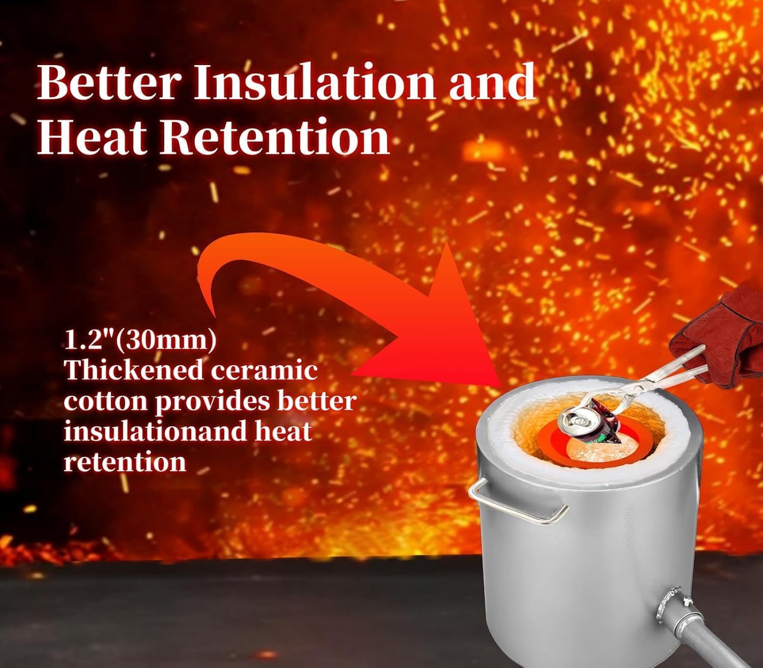 AMCJJ Smelting Furnace Kit,12KG Propane Melting Furnace with Crucibles, Large Capacity Home Kiln Smelting Gold Silver Copper Aluminum Metal Recycle Smelting Forge Foundry