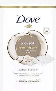 Dove Restoring Care Coconut & Cacao Bath Salts with skin-natural moisturisers to relax your mind & body