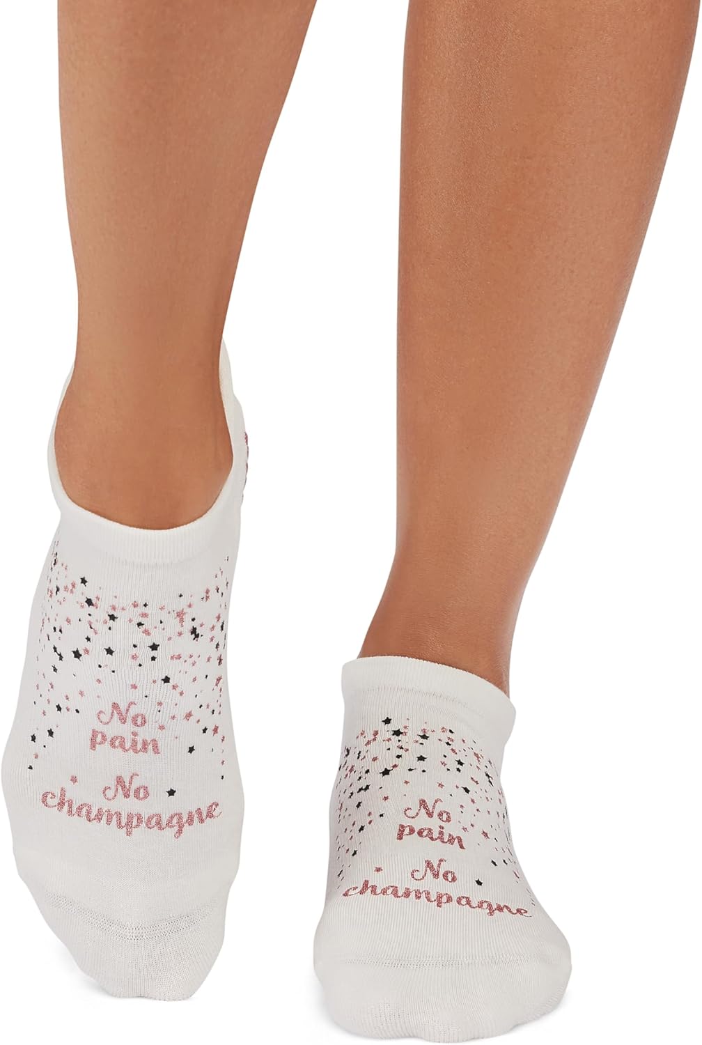 TAVI Women’s Savvy Grip Socks 2-Pack - Pilates Socks with Grips for Women, Slipper Socks for Pilates, Yoga, and Ballet - Ho Ho Ho Bubbly, Medium