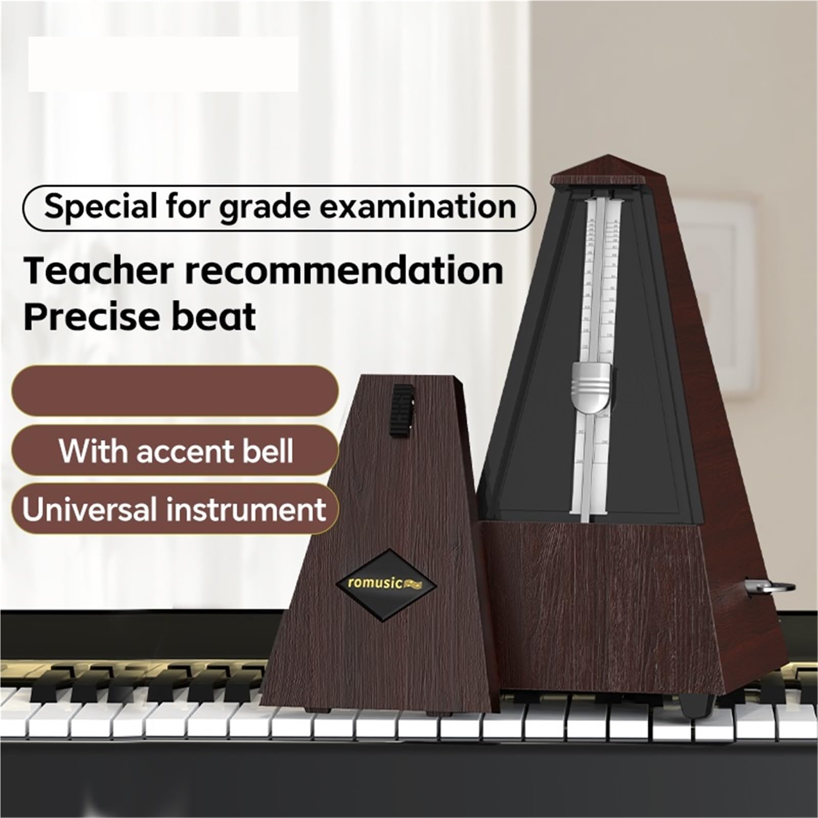 Mechanisches Metronom, Universal-Metronom for Klavier, Gitarre, Violine, Schlagzeug und andere Instrumente