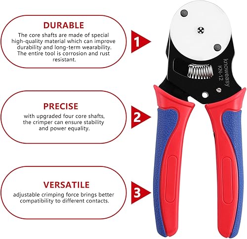 Miniatura 2 de Herramienta de crimpado Deutsch, Knoweasy KN-12 Deutsch Herramienta de crimpado de 4 vías, herramienta de crimpado de 8 tipos de impresión utilizada