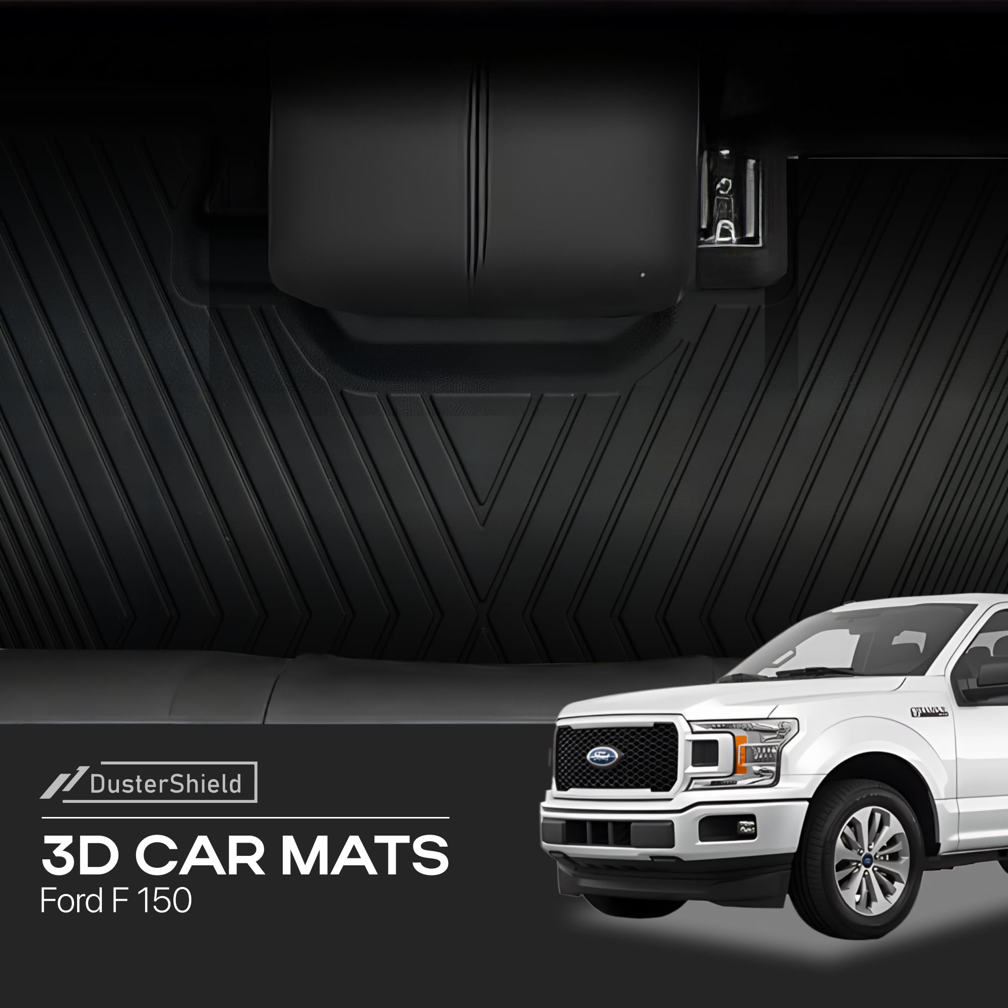 All-Weather Custom Fit Floor Mats Compatible with Ford F-150 2015-2024 2025 - Heavy Duty TPE Car Mats Full — view 2