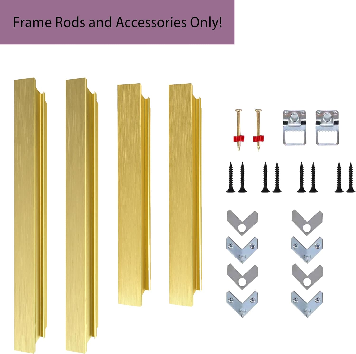 Metal DIY 24x48 Canvas Floater Frame, Frame for 1-1.25" Deep Paintings, Canvas Floating Frames (24x48,Light Gold)
