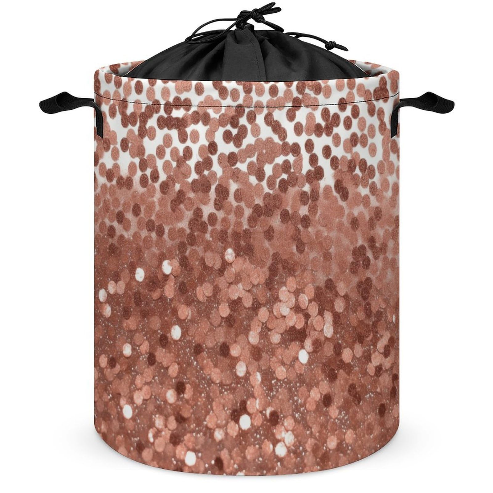 Panier à linge rose doré autoportant grand modèle pliable pour jouets