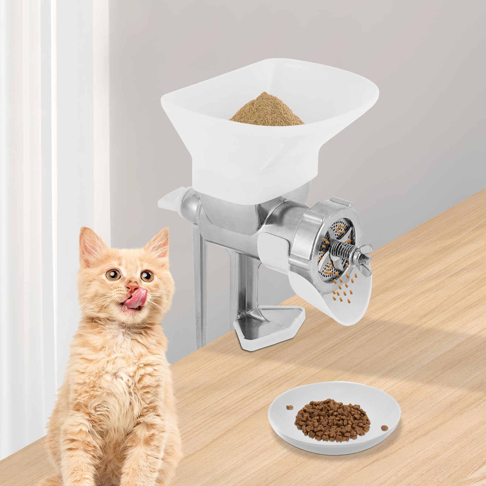 Emmliy Manual Animal Feed Food Pellet Machine, Pet Food Pellet Mell for Making Cat and Dog Bird and Fish Feeds,1.5/2.5/3.5mm Molds are Optional, Table Mount (2.5mm)