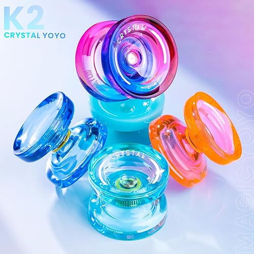 Miniatura 2 de MAGICYOYO Crystal Yoyo K2 - Paquete de 3, Yoyo profesional sensible para niños principiantes, rodamientos de repuesto de Yoyos de doble propósito