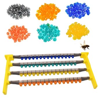 Queen Rearing Kit with 15 Cell Cups & Frame Holder Color Coded Plastic Grafting Kit for Beekeeping Beekeeping Supplies