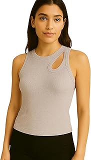 توب كات بدون اكمام للنساء | قطن 100% | قميص كاجوال عصري بقصة ضيقة