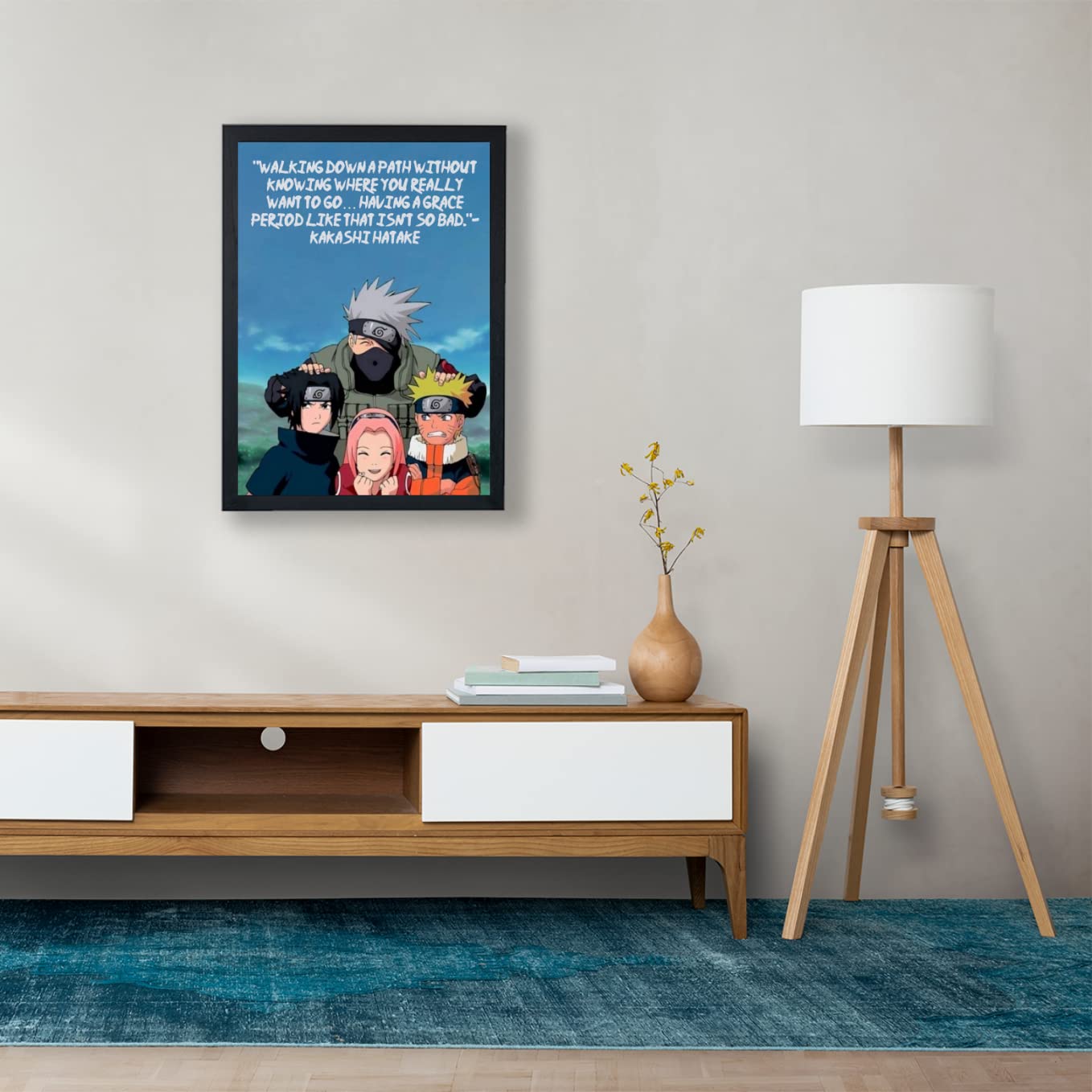 SoulAbiti Naruto Team kakashi photo (12inch X 18inch, Framed) 1