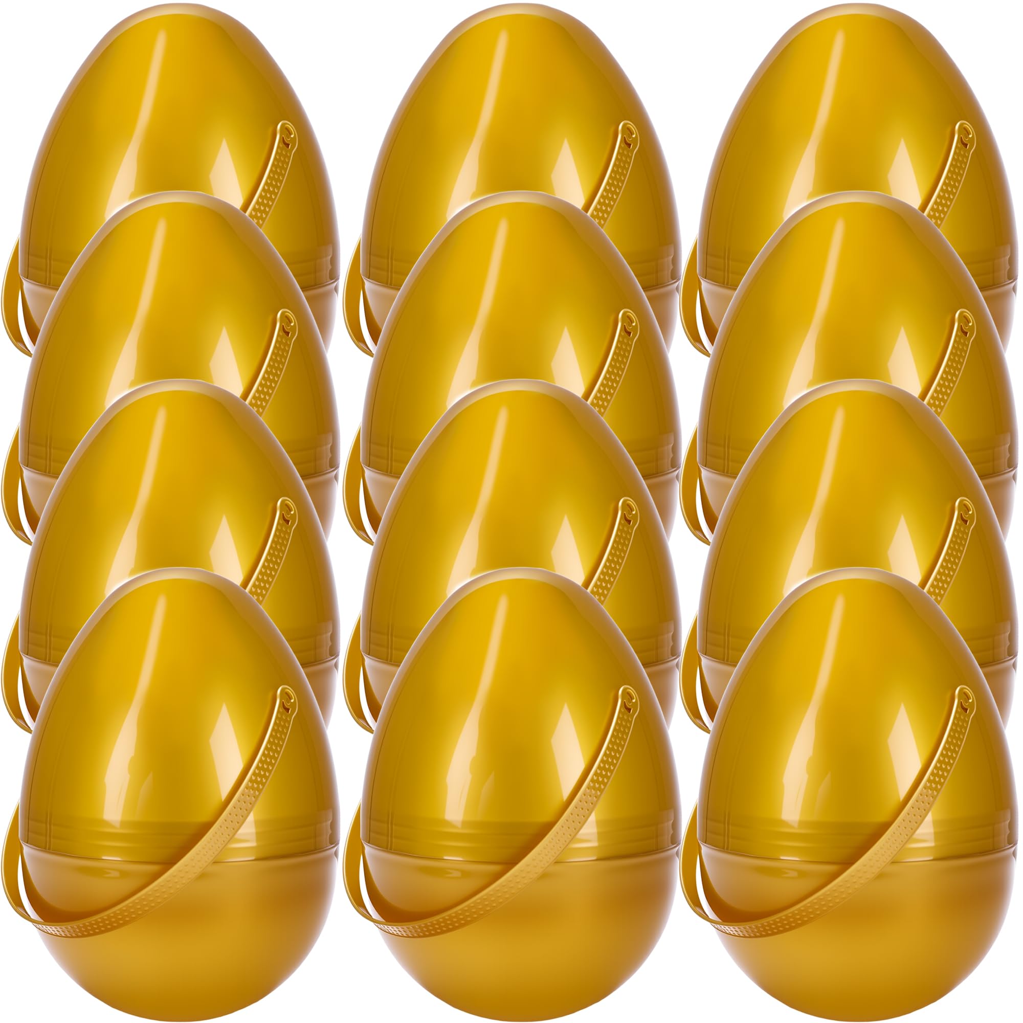 Photo 1 of 12 Pcs 6 Inch 8 Inch Jumbo Clear Easter Egg with Handles Large Transparent Easter Eggs Empty DIY Plastic Egg Fillable for Easter Hunt Supplies (Gold? 8 Inch ?)